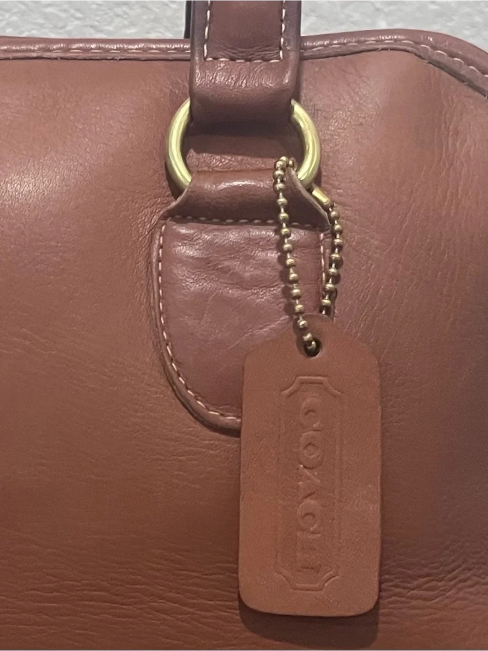 Vintage Coach BAXTER bag in British tan. Style #9903. Made in the USA pre-1994